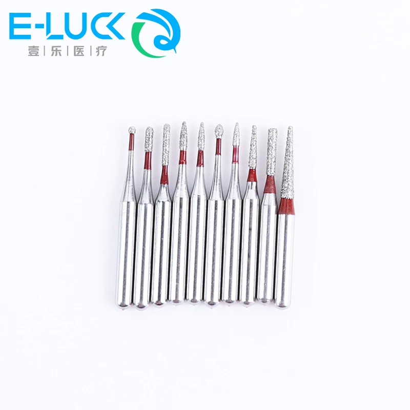 

10Pcs/Box Dental Diamond Burs FG 1.6mm Dentist Polishing and Grinding Teeth Tools CD Series for High Speed Handpieces