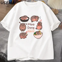 Moo Deng Hüpf schwein in Thailand Baby Nilpferd Khao Kheow Open Zoo T-Shirt lustige Moo Deng T-Shirt Baumwolle Männer Kurzarm T-Shirt