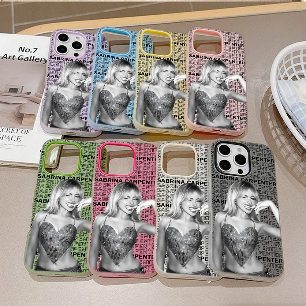 Singer S-Sabrina C-Carpenter Silicone Matte Candy Color 2 in 1 Phone Case for Samsung S23 S24 S25 Plus Ultra Edge 5G Cover