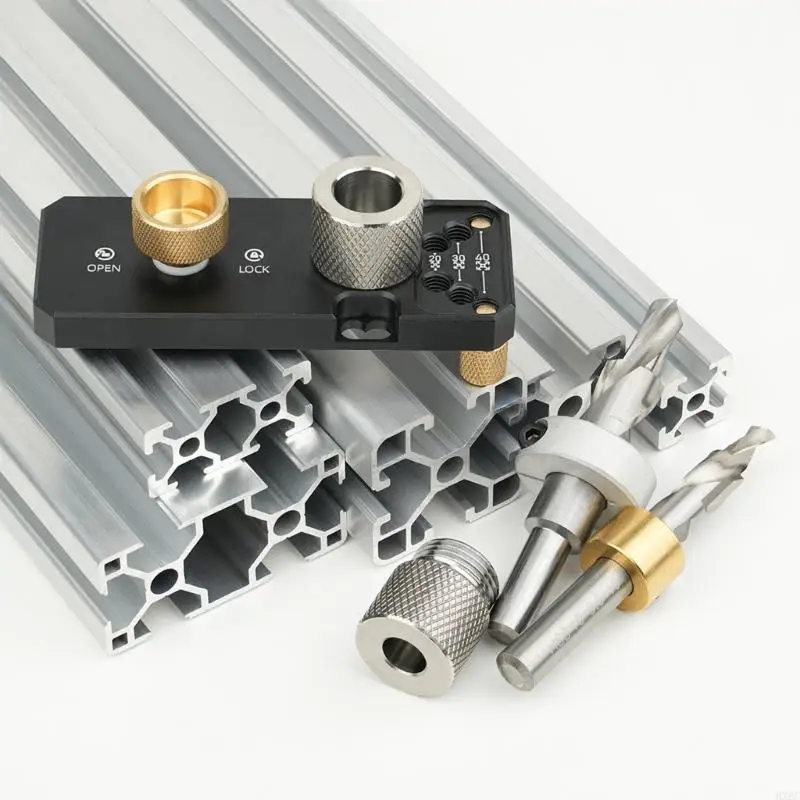 Herramienta guía perfil perfil aluminio ajustable HX6C con brocas taladro para alineación precisa los en