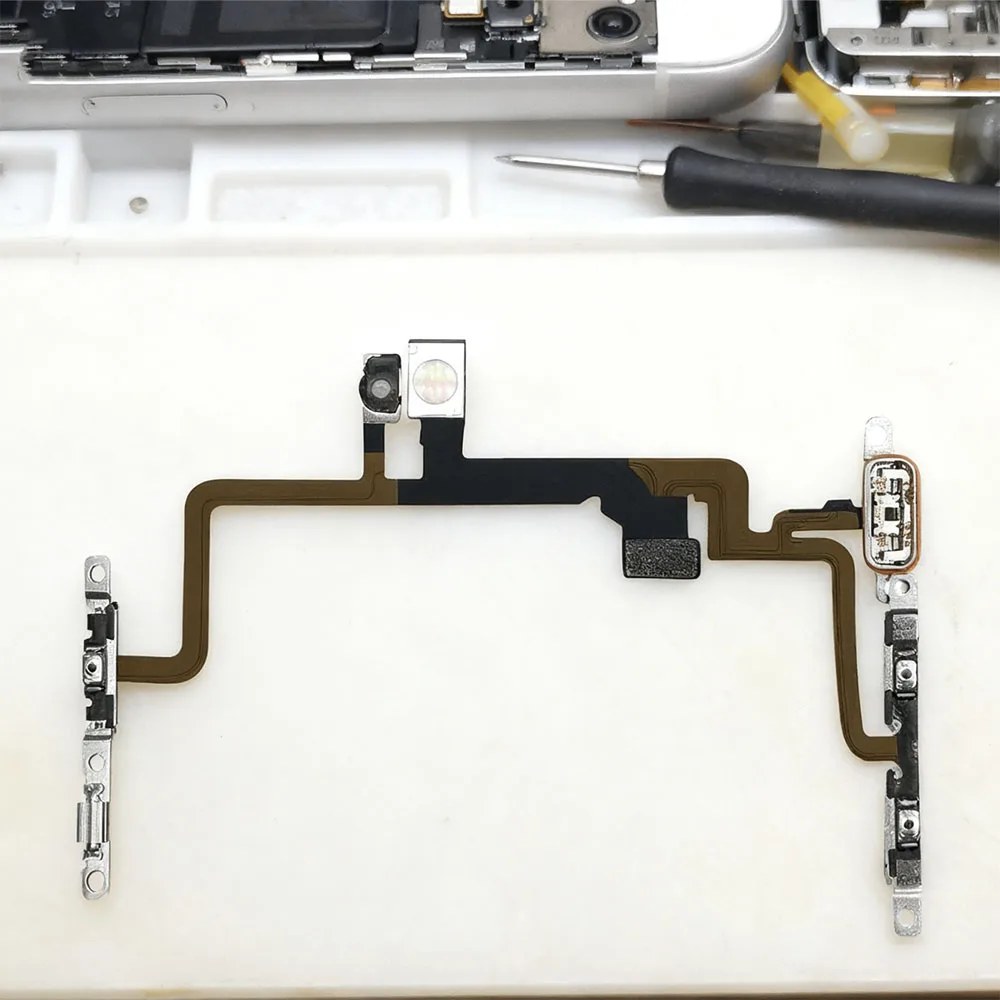 Power Volume Button Control Switch On/Off + Flash Light + Mic + Mute Connector Flex Cable Replacement For iPhone 7 8 Plus