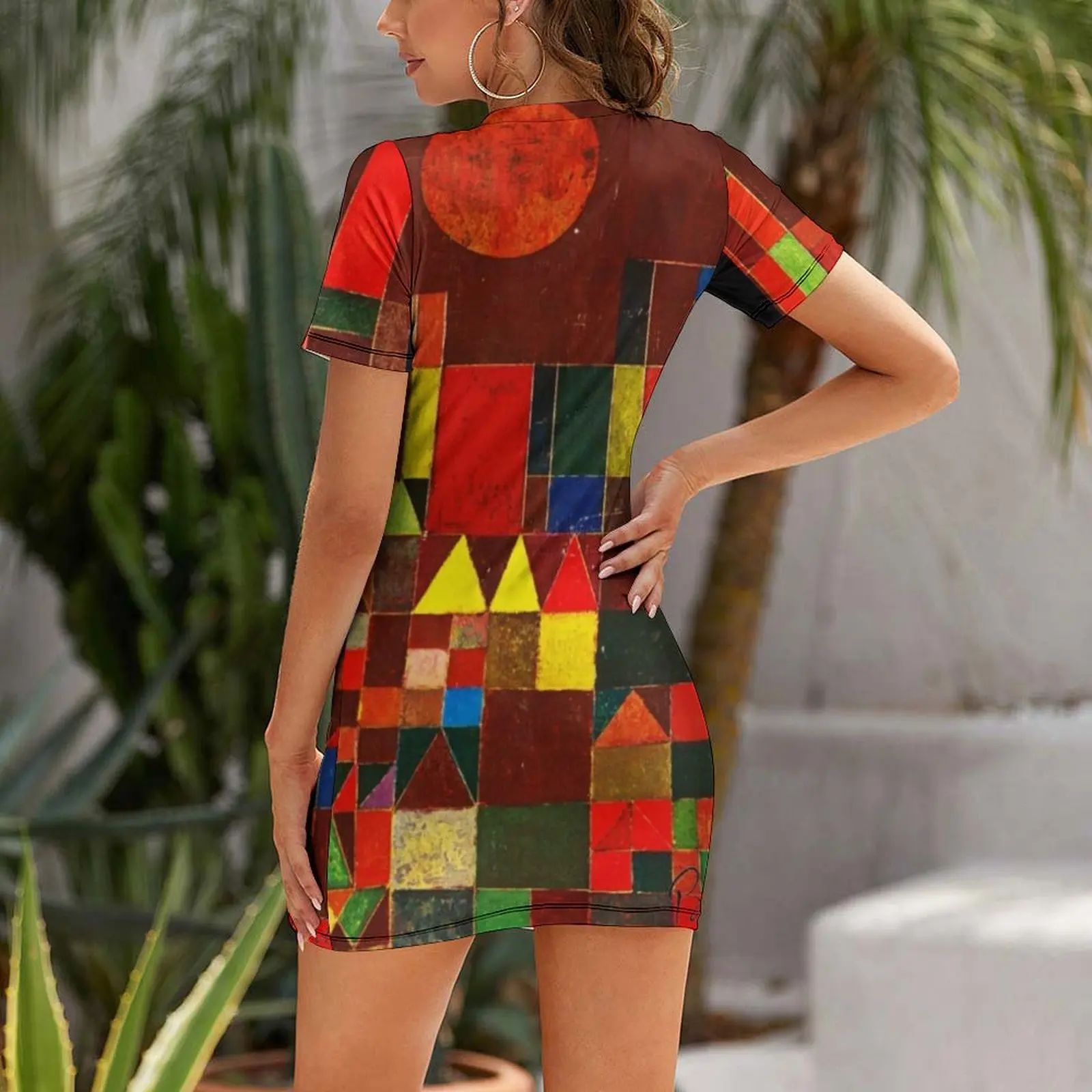 Paul Klee - Castle and Sun Klee Color Block w/Signature Short Sleeved Dress wedding guest dress 2025 Clothing Dress women