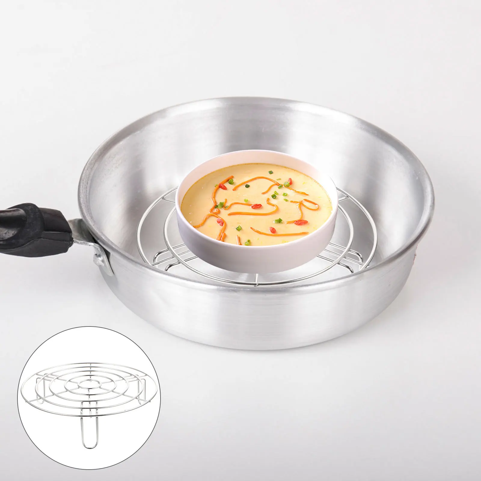 

Stainless Steel Wok Steaming Rack For Eggs Fish Vegetables Multi-Function Kitchen Utensil Heat Resistant Household Steam