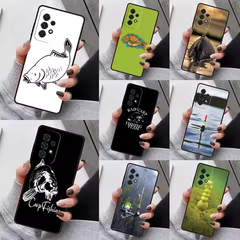 Carps Fish Fishing Phone Case For Samsung Galaxy S23 S21 S20 FE S24 S22 Ultra Note20 S10 S9 S8 Plus A40 A52 A12 A13 A53