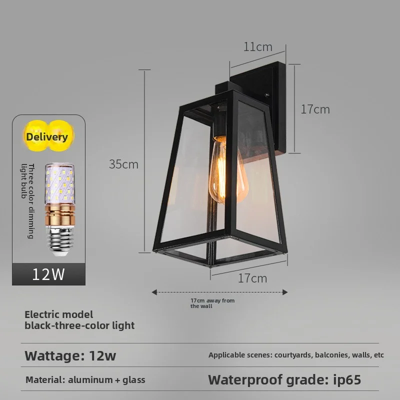 Decoração de natal ao ar livre lâmpada trapezoidal à prova dwaterproof água corredor pátio lâmpada exterior jardim simples varanda terraço lâmpada