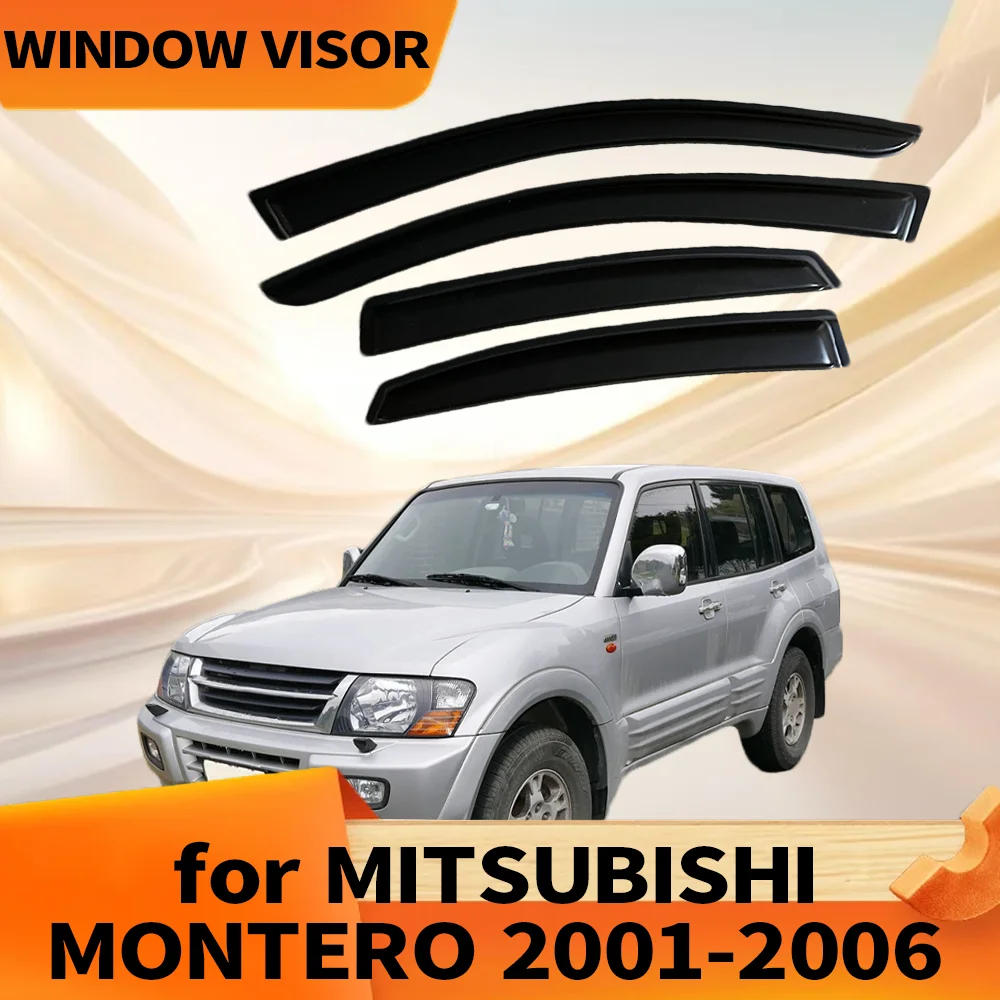 

Оконный козырек для MITSUBISHI MONTERO 2001-2006, ветровые дефлекторы, защита от дождя, дверной козырек, вентиляционные шторы, внешние детали вентилятора