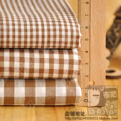 100% Cotton twill cloth grey yellow pink brown lattice check for DIY kid bedding cushion quilting patchwork home decor fabrics