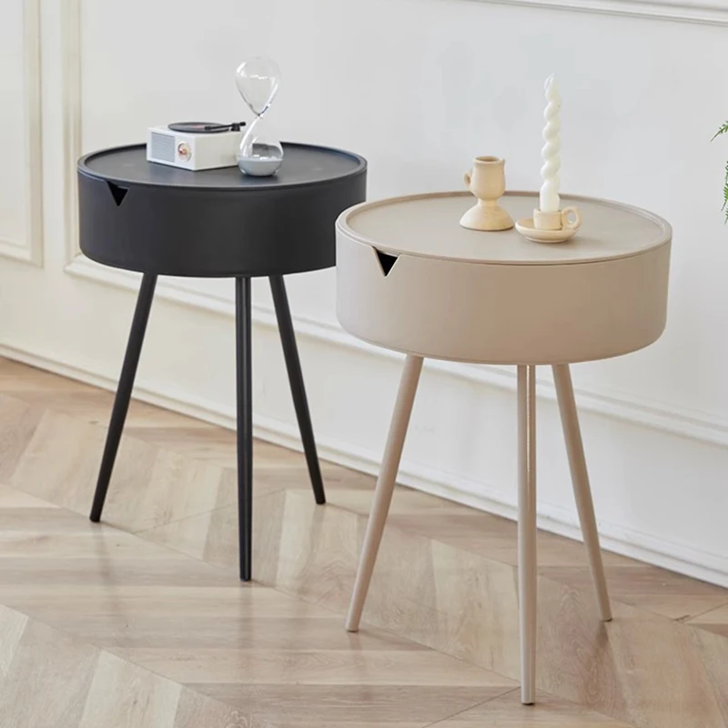 Industria Japanese Coffee Table Storage Hardcover Round Simple Side Table Acrylic Plastic Salontafel Living Room Accessories