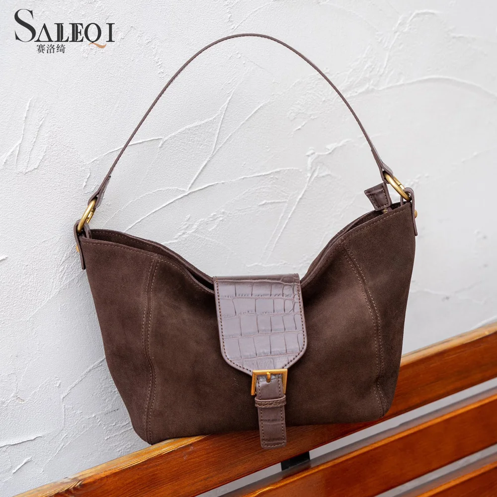 

Genuine Grade Leather Luxury Designer Cowhide Shoudler Crossbody Bag Luxury Designer Suede Fashion Ladies Handbag for Woman New