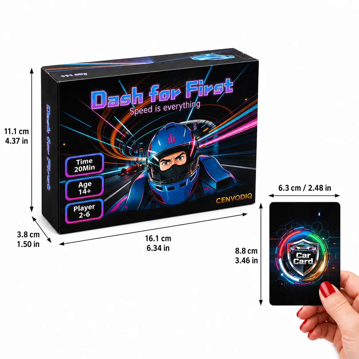 Car Racing Board Game, Dice Rolling Card Strategy Game with Track Movement for Family Parties and Game Night - view 6