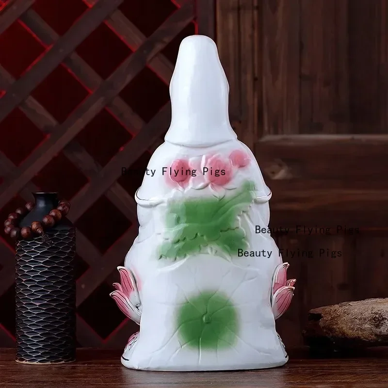 Ceramic Buddha ornaments temple Pray for peace Guanyin Buddha Statue Craft figurine  decoracion