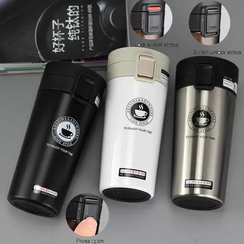 500ml 보온병 커피 컵 진공 플라스크 열 컵 더블 레이어 스테인레스 스틸 진공 차 머그잔 스포츠 물병 Drinkware