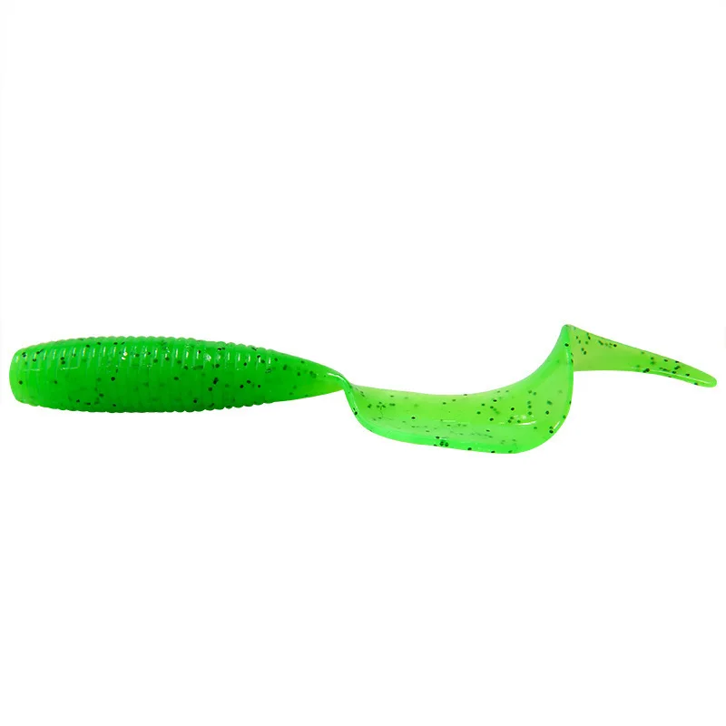 Lianman equipamento de pesca isca macia 5/6/7cm balançando cauda espiral artificial isca macia luya mar equipamentos de pesca acessórios