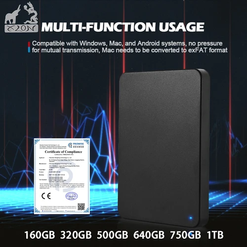Imagen 2 del producto Disco duro externo HD de 1TB, 250GB, 320GB, 500GB, 640GB, 750GB, disco duro portátil USB3.0, HDD de alta velocidad para ordenador portátil, MacBook, PS4, PS5