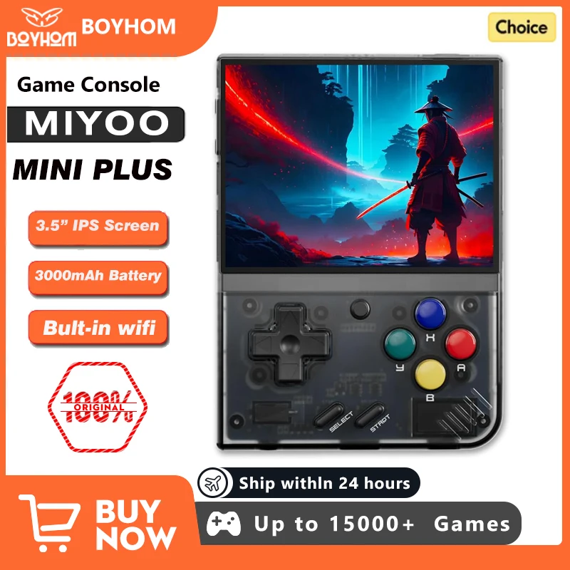 MIYOO 미니 플러스 휴대용 레트로 핸드 헬드 게임 콘솔 V2 + 3.5 인치 IPS 스크린 클래식 비디오 Linux 시스템 선물