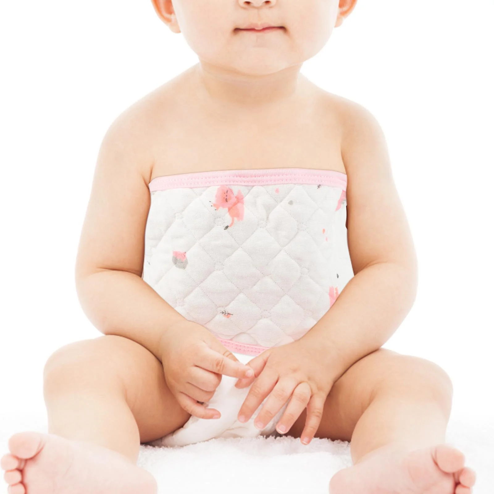 

3Pcs Infant Navel Belt Cute Printed Baby Bellyband Warm Abdominal Band for Cold Weather Night Use Stays in Place When Rolling