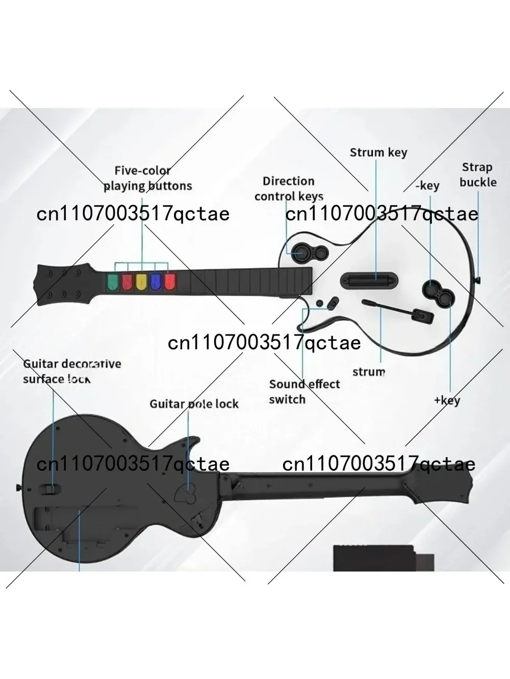Wireless Strap Controller for PC/PS-3 Guitar - Ergonomic Design for Enhanced Gaming Experience