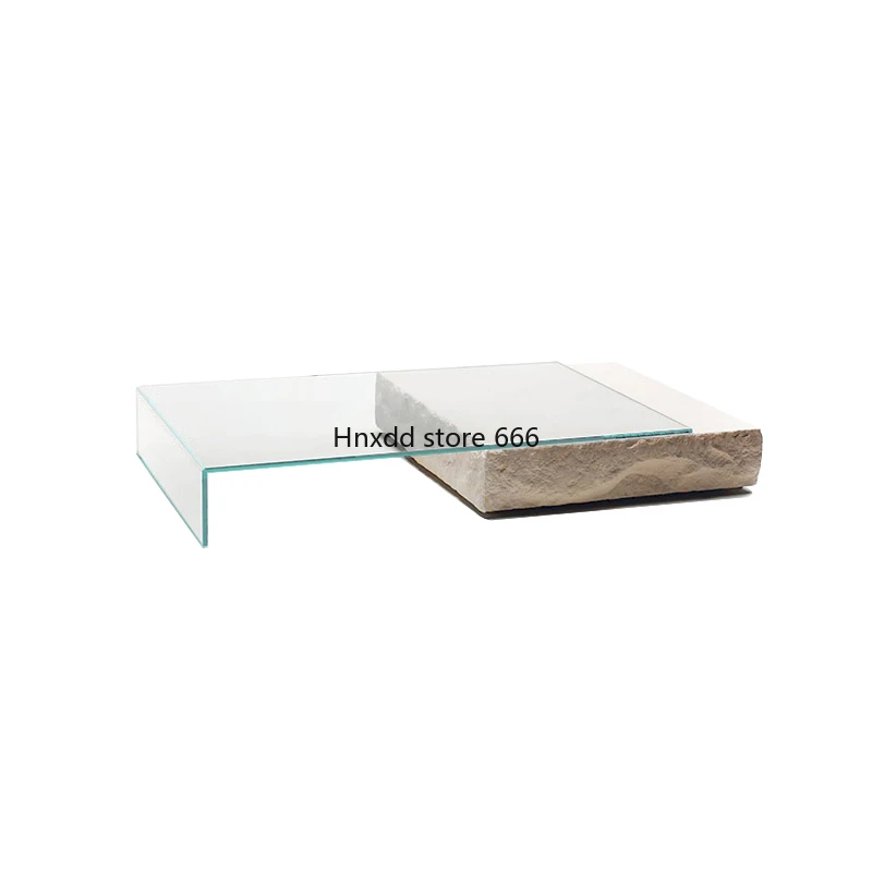 Light luxury modern high-end exquisite glass low coffee table