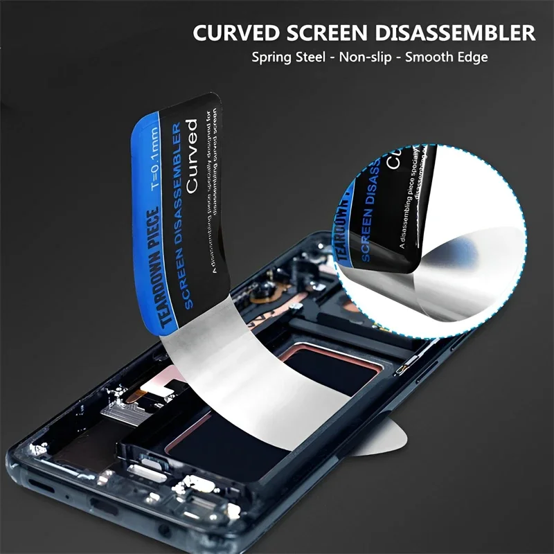 Mobile Phone Curved LCD Screen Spudger Opening Pry Card Tools Ultra Thin Flexible Mobile Phone Disassemble Steel Metal