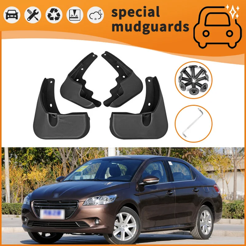 For Peugeot 206 301 307 308 308S 408 508 models 04-19 Mudguards Fender Mudflaps Front Rear Flares Splash Guards Cover