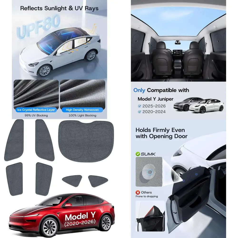 

Универсальный солнцезащитный козырек на боковое окно для Tesla Model Y (Juniper), аксессуары [100% солнцезащитная шторка] для Tesla Model Y, аксессуары 2020-202
