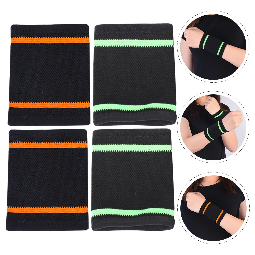 4Pcs Soft Comfortable Wrist Protector Breathable Elastic Wristband for Sports Wrist Support Injury Prevention Workout Gym
