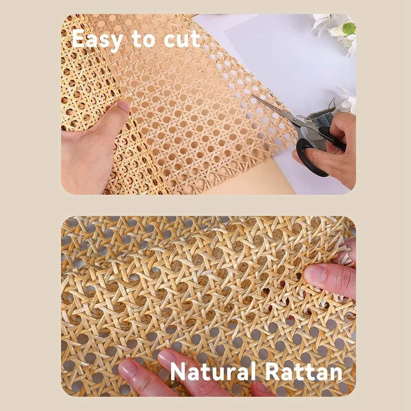 16 Zoll breites natürliches Rattan-Gurtband 40 Zoll lang, 3,3 Fuß Rattan-Gurtband rollen für DIY-Möbel, Stühle und Schrank dekor