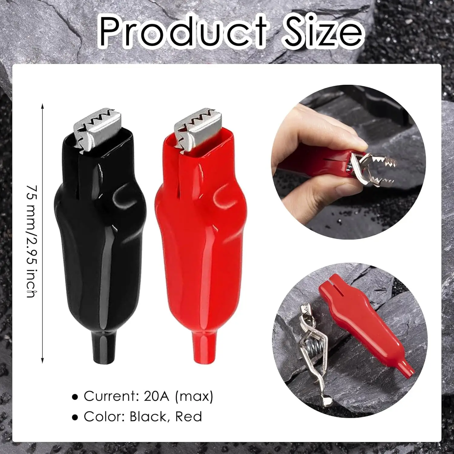 20PCS / 10PCS / 2PCS 헤비 듀티 악어 클립 전기 20A 절연 스프링 장착 자동차 배터리 트럭 운전사 점프 스타트 클램프
