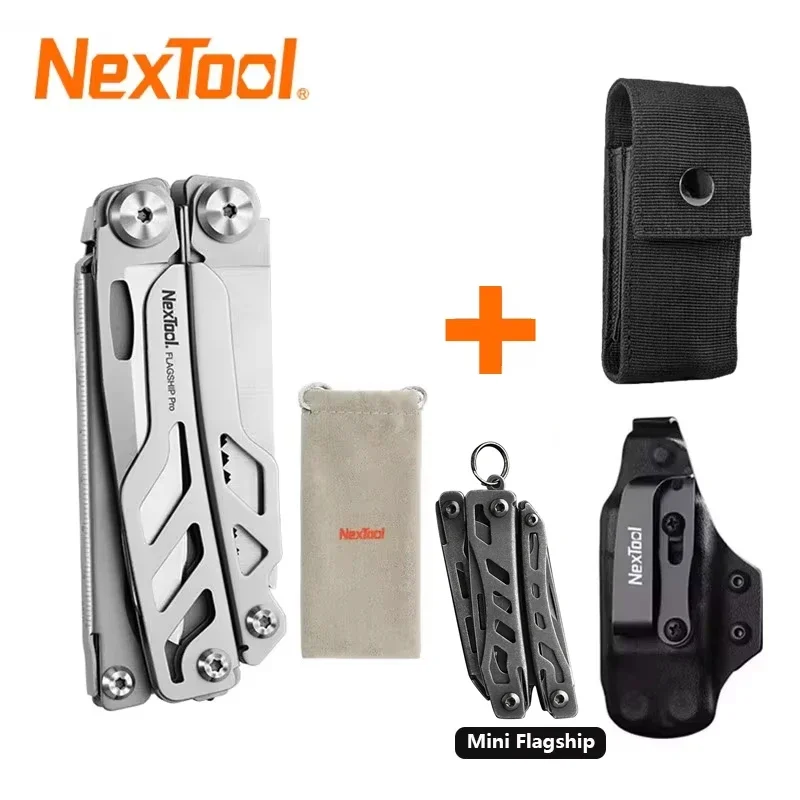NexTool Flagship Pro Multitool Tang met Kydex-hoes, 16-in-1 Multitool, opvouwbaar, draagbaar, zakmes, multifunctionele schaar