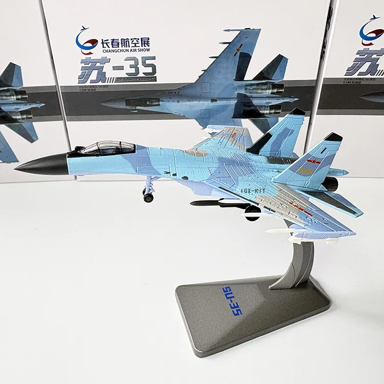 1/144 Scale Chinese Air Force Su35 Fighter Model SU-35 Super Flanker Metal Finished Military Plane Model Collection Ornament
