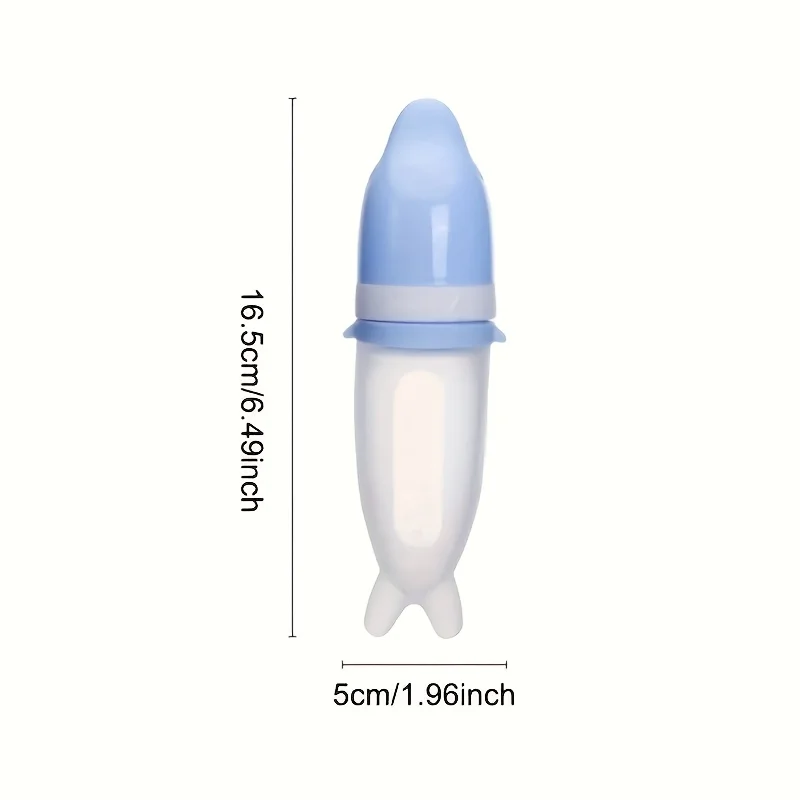 وحدة تغذية طعام للشباب، زجاجة رضاعة من السيليكون مع ملعقة وحامل، محضر طعام، ملعقة طعام معجون أرز 3.04 أونصة أدوات مائدة #4