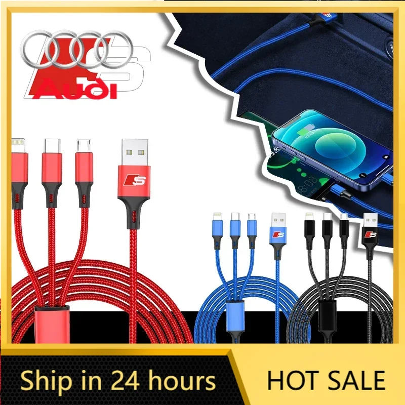 

Горячая новинка 2026: Многофункциональный автомобильный кабель 3-в-1 для быстрой зарядки телефона (для Audi Sline B6 B7 B8 C5 C6 C7 D2 D3 A1)