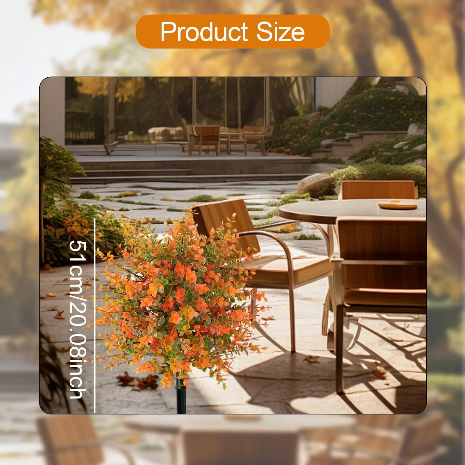 Faux Plants Stake Easy to Use Plastic Ground Spike Artificial Autumn Flowers for Porch Yard Patio