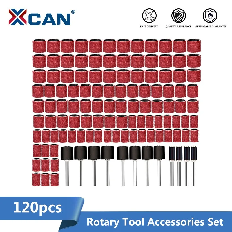 XCAN Grit 80 Sanding Drum Kit Sanding Bit with Mandrel Sanding Drum 1/4