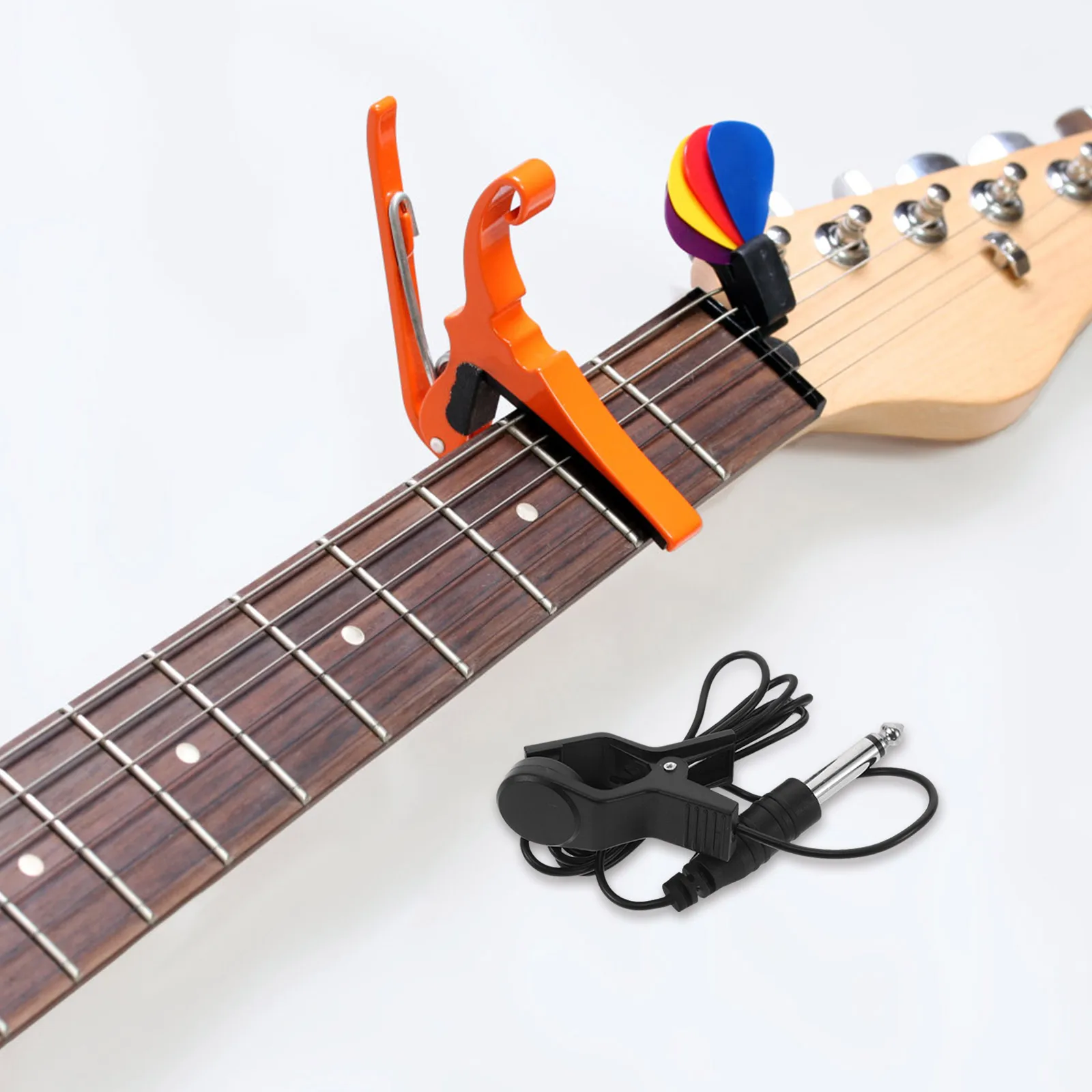 

Guitar Pickup Drum Pad Feature Pick Up Clip Acoustic Violin Electric Instruments Precision Tuning Portable Durable