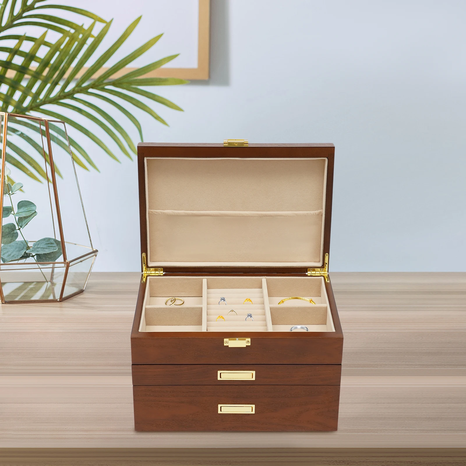 Jewelry Organizer Box 3 Layers Jewelry Boxes for Storage Earrings Rings Necklace Bracelet