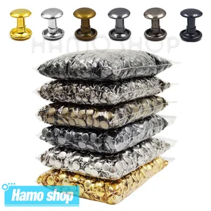 Nhãn dán đôi của kim loại, móng đầu rộng, tăng đột biến, đá, đồ thủ công bằng da, giày, túi, thắt lưng, quần áo, vòng tay, DIY, 6-8mm, 100 bộ 6 Bán hàng chính Spuse Spike - №2