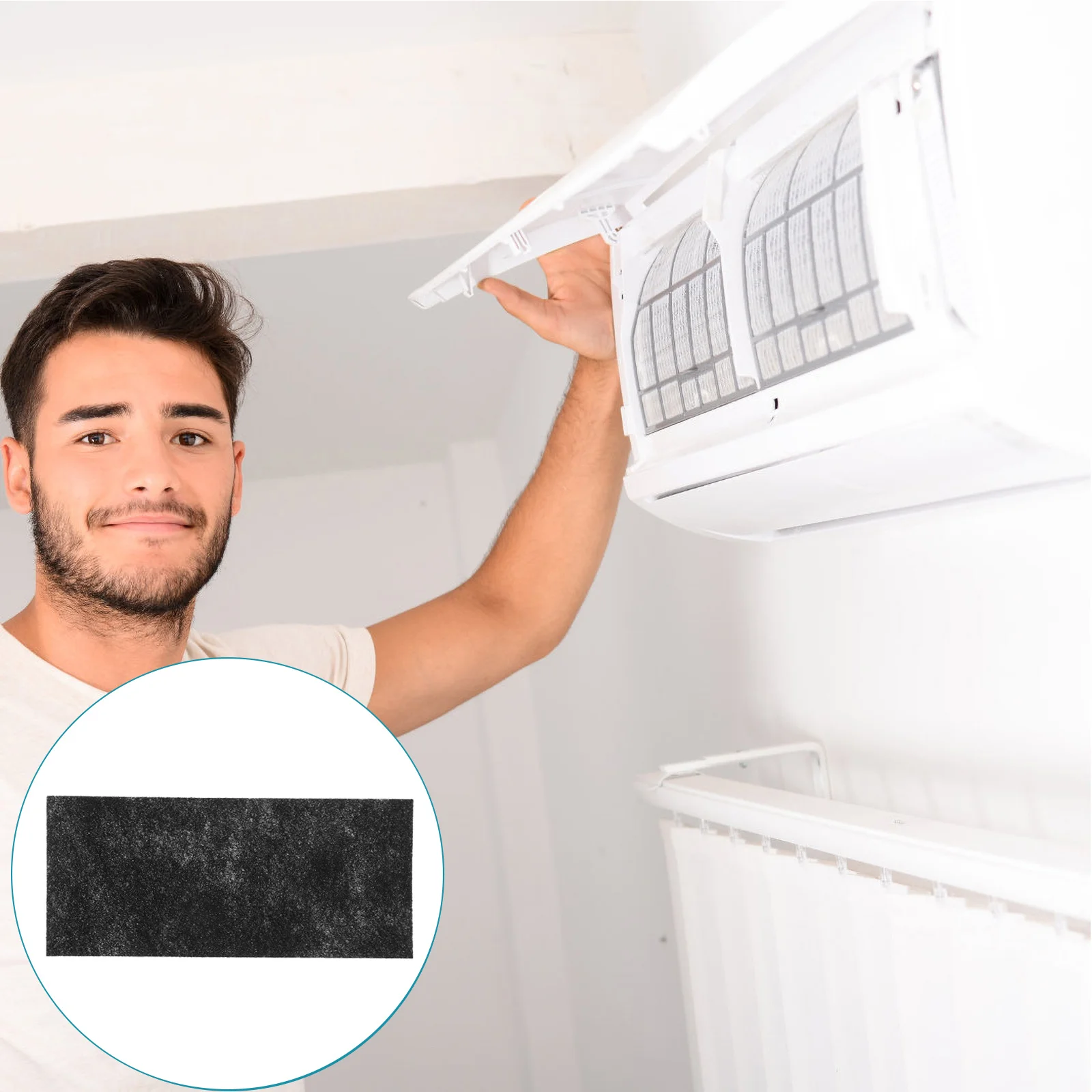 

10 Sheets Air Conditioning Filter Piece Charcoal Cloth Air Vent Filter High Efficiency Odor Removal Reusable Ventilation Opening
