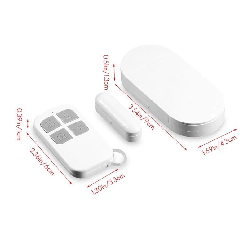 Hot-Tuya Wireless Smart Door Window Sensor Alarm Remote Control Operation Burglar Alarm For Home Door Window Dual Remote
