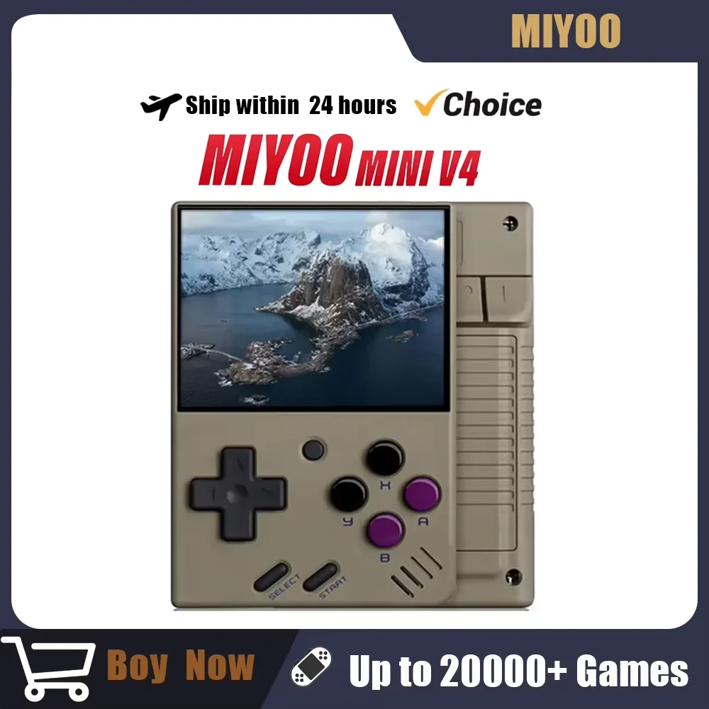 MIYOO MINI V4 Portable Retro Handheld Game Console 2.8Inch IPS Screen Video Game Consoles Linux System Classic Gaming Emulator