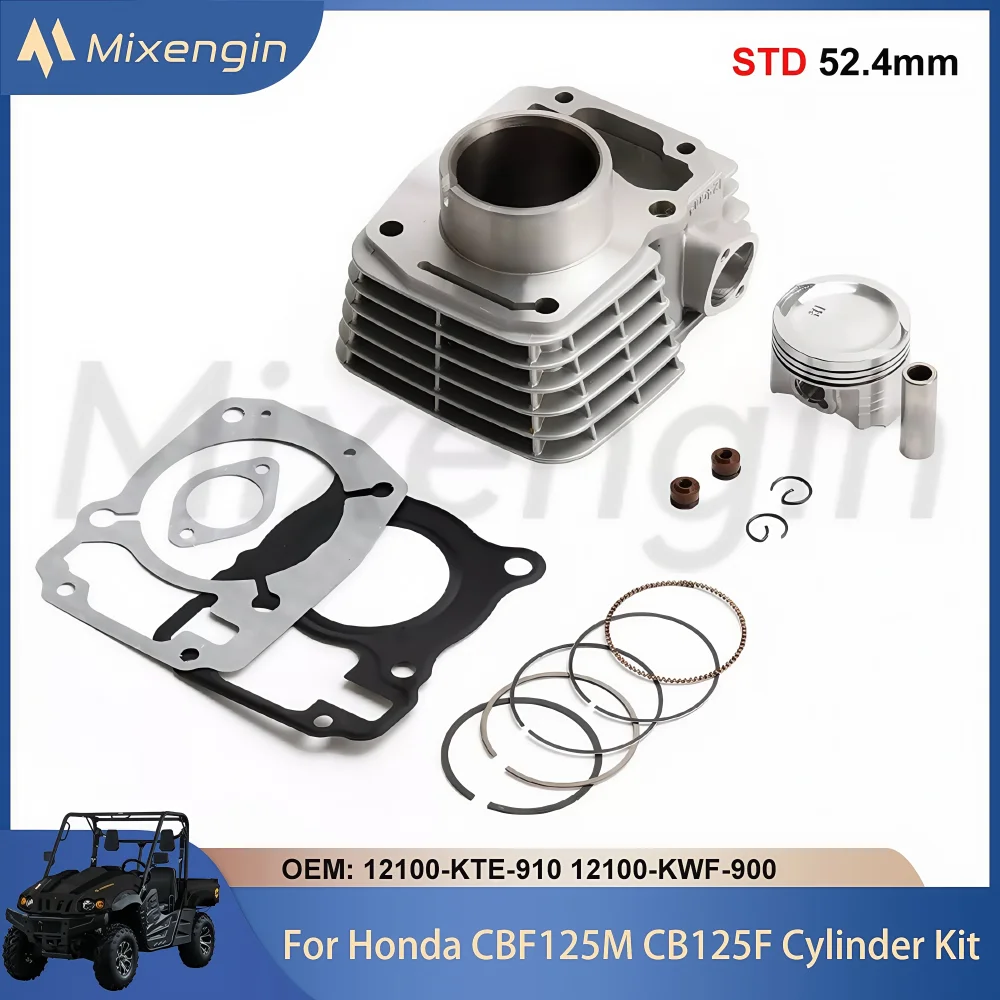 STD 52.4 mm Motorcycle Engine Parts Cylinder Piston Gasket Rebuild Kit For Honda CBF125M XR125L CB125F 12100-KTE-910 2006-2023