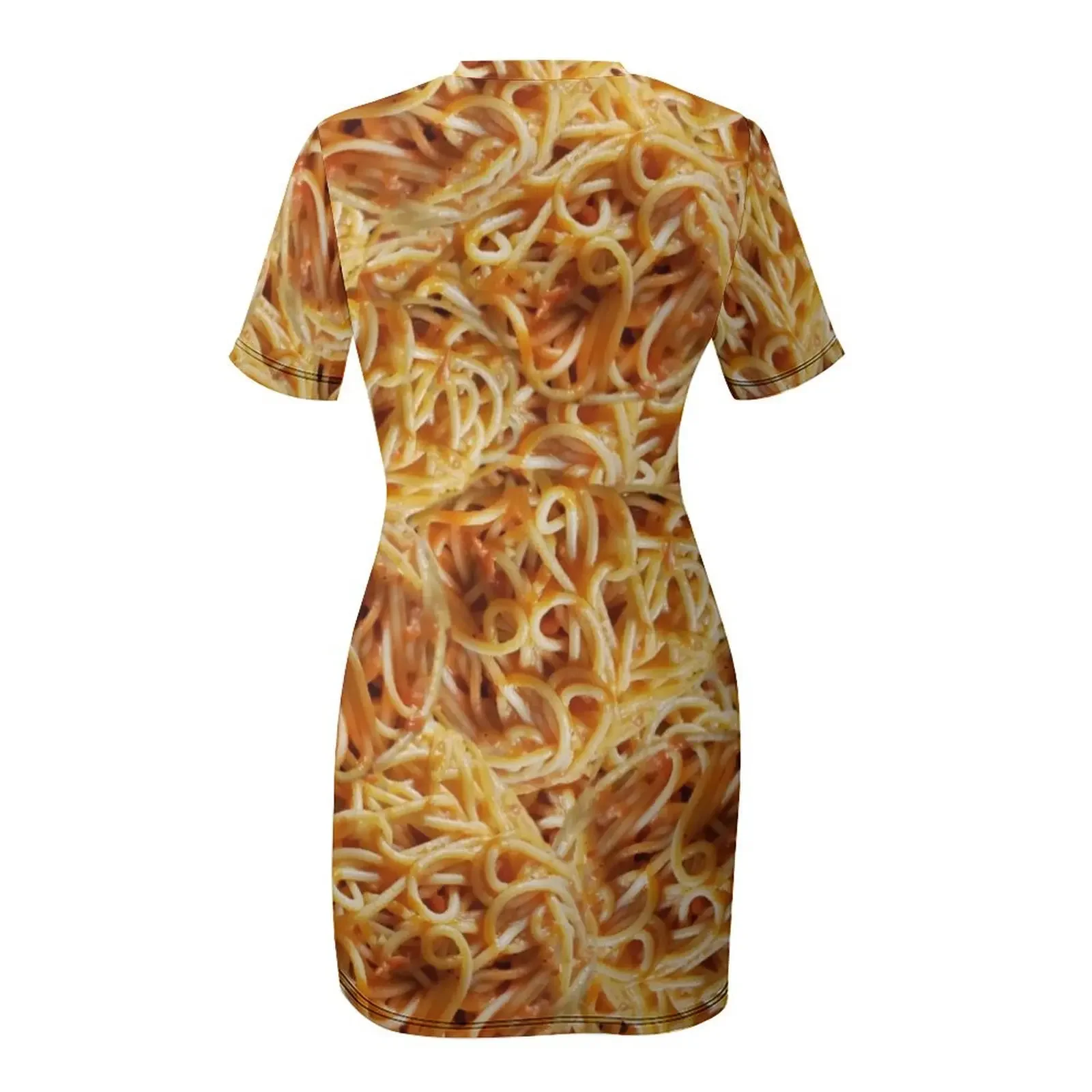 Spaghetti Spaghet Pasta Red Sauce Gravy Italian Italia Nona Short-Sleeved Dress birthday dress women dresses Dress