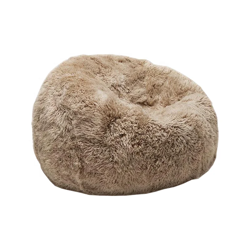 Extra Long Wool Faux Fur 60-80mm Bean Bag Chair Lazy Sofa For Indoor Use