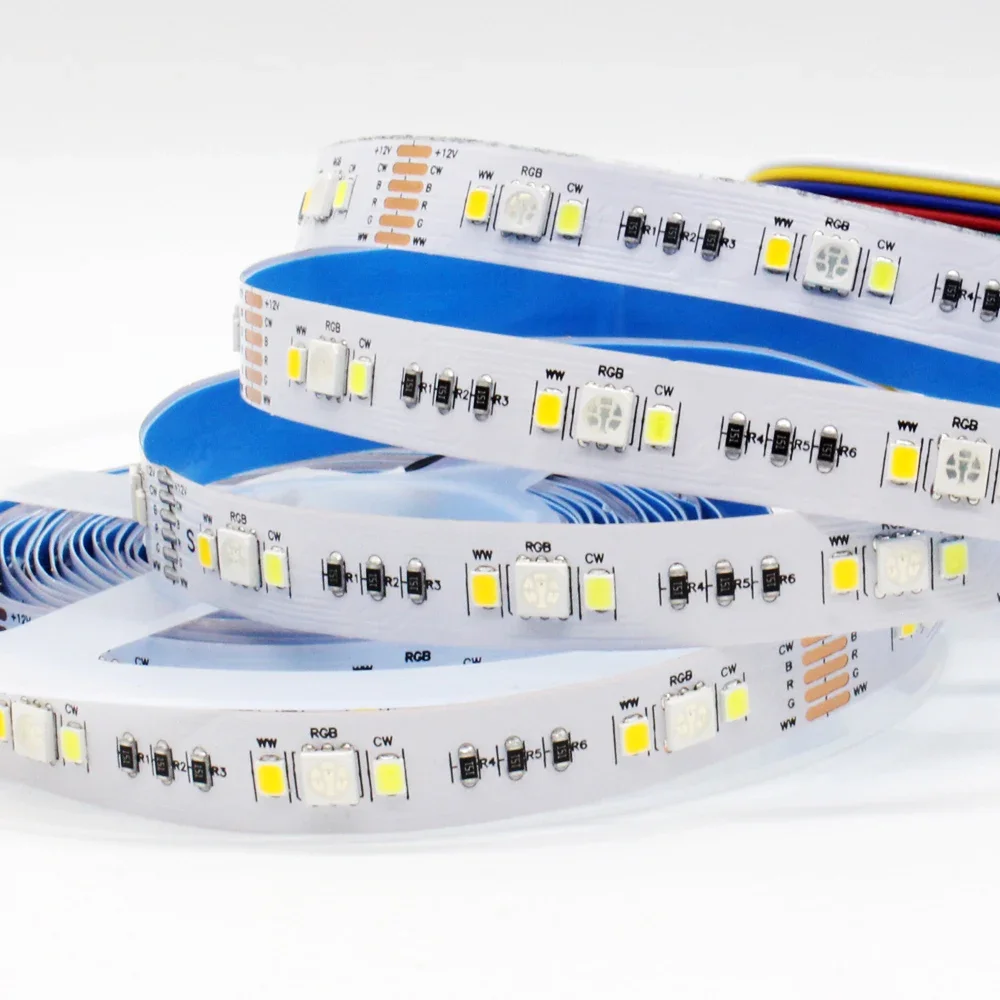 DC12V 24V RGBCCT LED Strip Light Waterproof IP65 RGB CCT Tube IP67 IP20 5M Lighting 5050 2835 Flexible Tape Lamp Home Decration