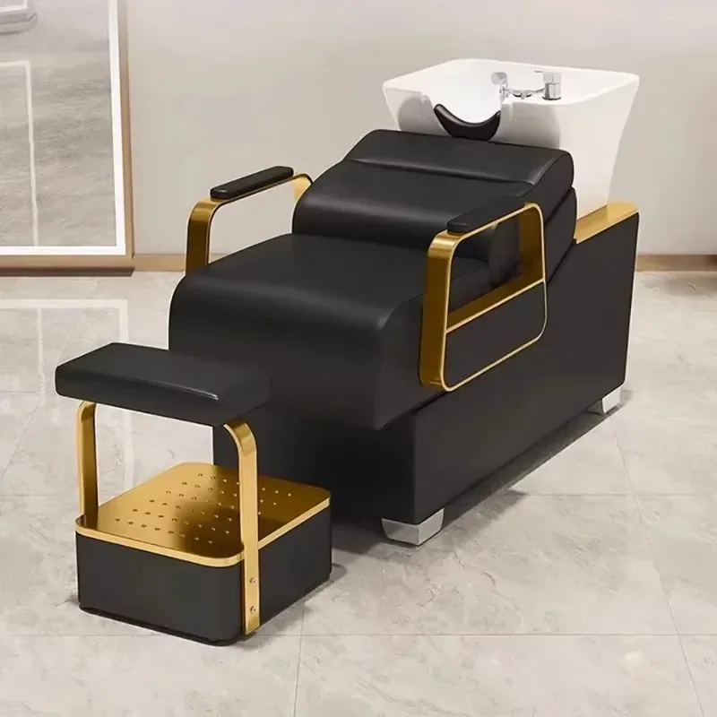 Unique Fashion Shampoo Bed Custom Aesthetic Nordic Modern Shampoo Bed Delicacy Simple Cadeira De Barbearia Salon Furniture