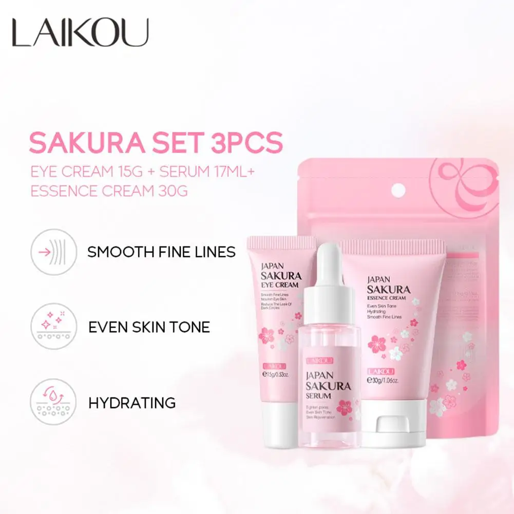 3pcs/set Facial Products Kit Skin Care Set Face Essence liquid Facial Cream Eye Cream Korean Skincare Product