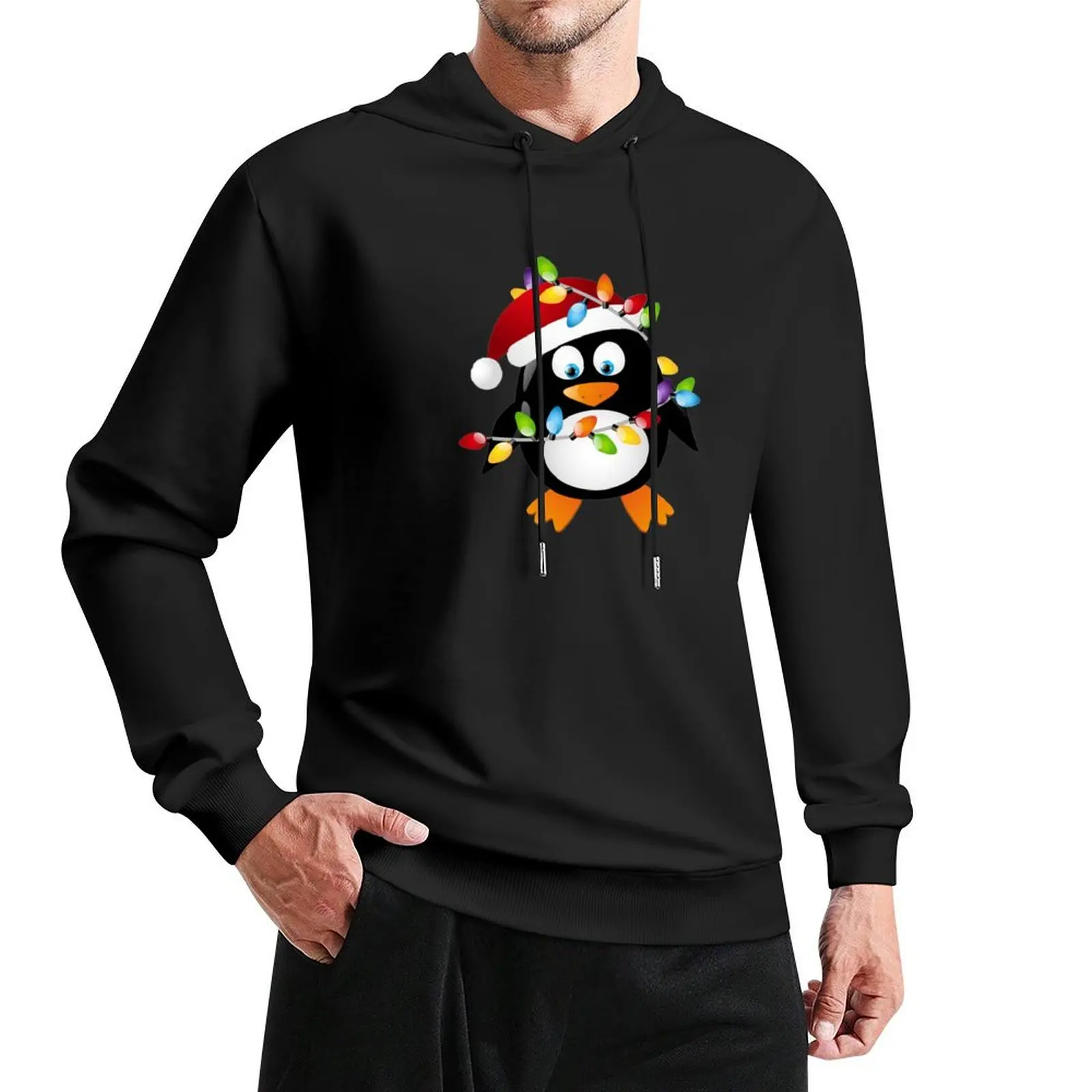 

penguin christmas Pullover Hoodie anime clothes graphic t shirts men men's winter sweater aesthetic clothing hoodie