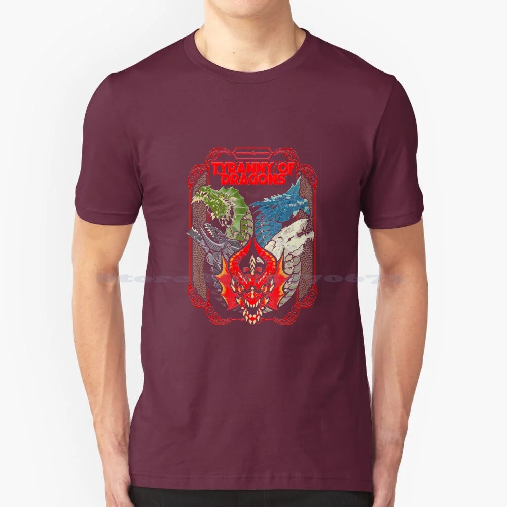 D&d-Tyranny Of Dragons T-Shirt T Shirt 100% Cotton Tee And Dragons D20 D And D Dnd Master Fantasy Gaming Rpg Tabletop Dice