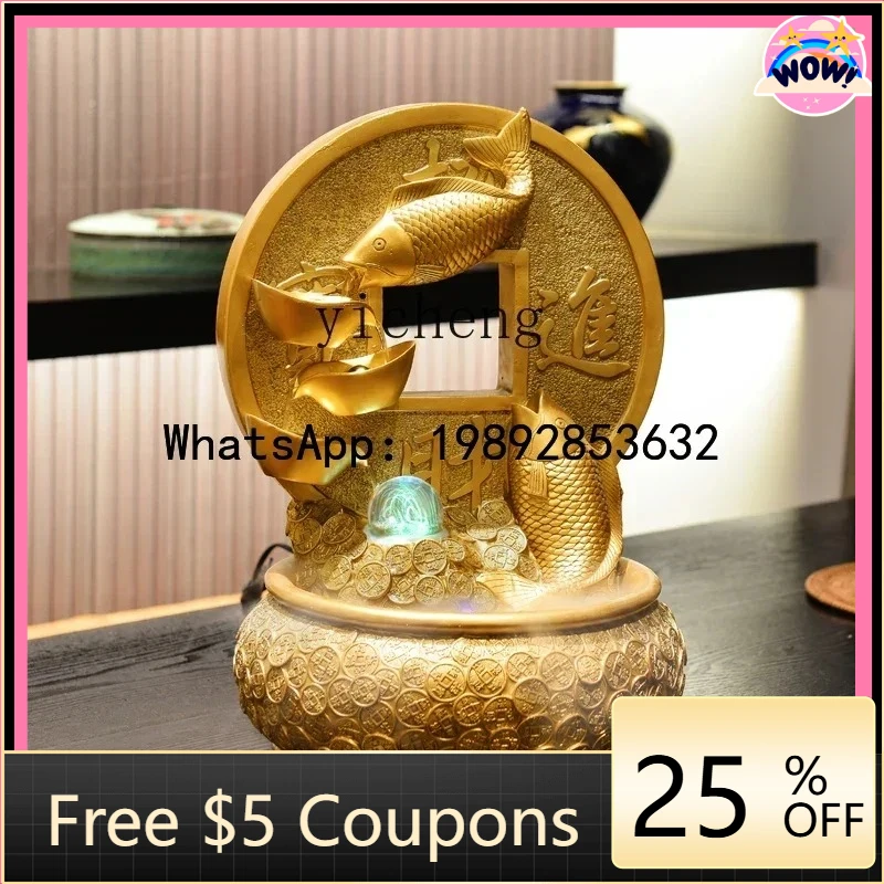 

BB ornament circulating water feng shui wheel attracts wealth and treasures, cash cow cornucopia