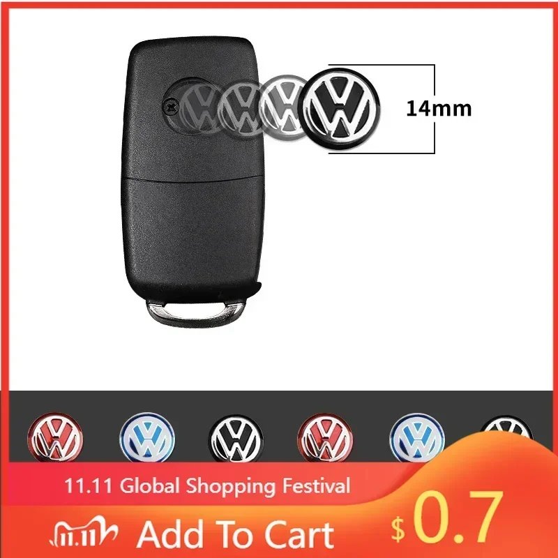 

For VW 80% New Car Styling Aluminium Metal Car Styling Remote Key Stickers For Volkswagen Golf-5 6 7 Bora Jetta POLO MK4 MK